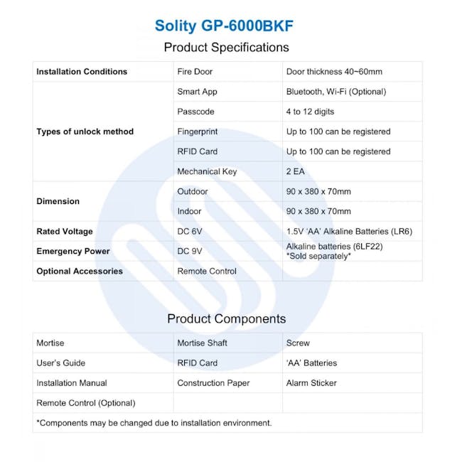 Solity Push Pull Door Lock GP-6000BKF - Champagne Gold - 17