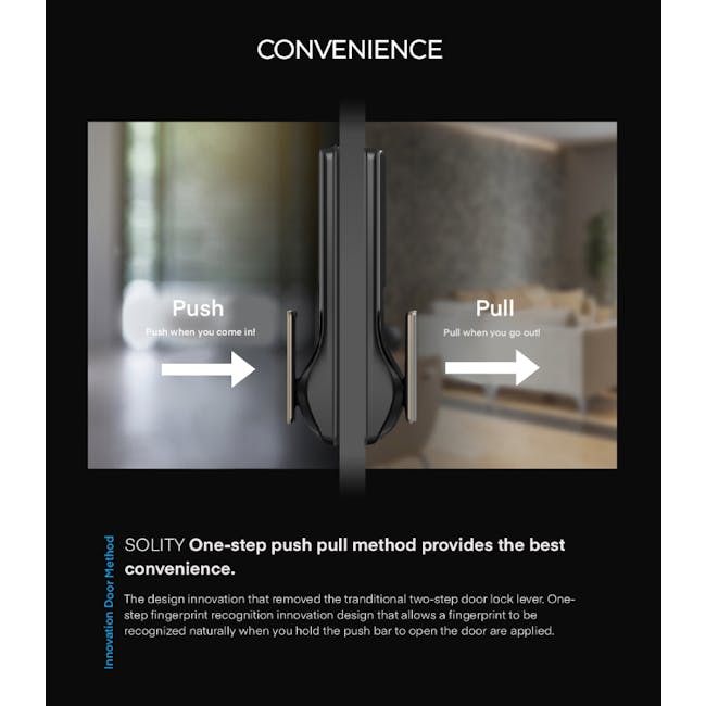 Solity Push Pull Door Lock GP-6000BKF - Champagne Gold - 10 - Push, innovation, door, locking, convenience, two-step