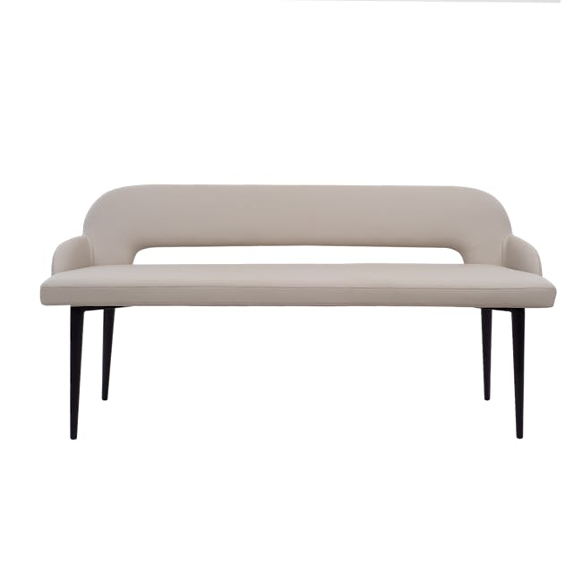 Tatum Bench 1.5m - Beige (Faux Leather) - 1 - Minimalist sofa, neutral color, elegant design, modern style, light beige