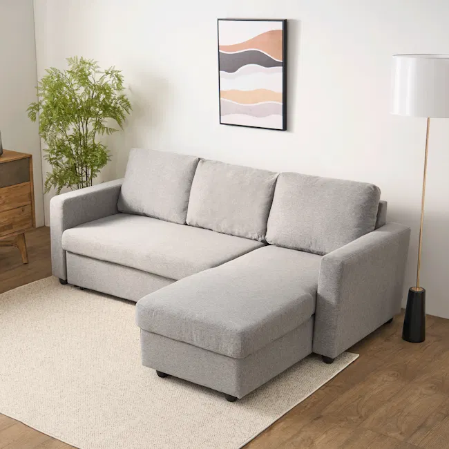 (As-is) Mia L-Shaped Storage Sofa Bed - Graphite - 17 - 11