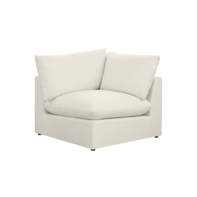(As-is) Russell Corner Unit - Oat (Eco Clean Fabric) - 1 - 20 - White modern sofa, minimalist design, comfortable cushion