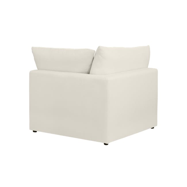 (As-is) Russell Corner Unit - Oat (Eco Clean Fabric) - 1 - 12 - White sofa with minimalist design, clean lines, modern