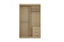 Lorren Sliding Door Wardrobe 3 with Glass Panel - Herringbone Oak - 8