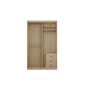 Lorren Sliding Door Wardrobe 3 with Glass Panel - Herringbone Oak - 8