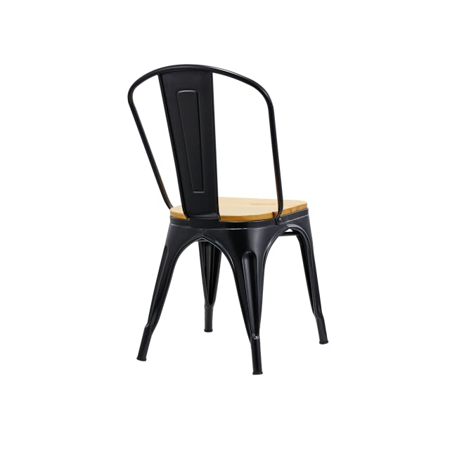 Bartel Chair with Wooden Seat - Black - 2