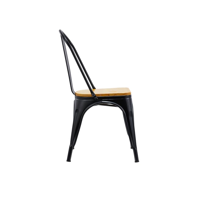 Bartel Chair with Wooden Seat - Black - 4