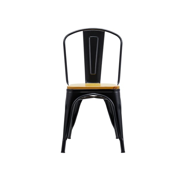 Bartel Chair with Wooden Seat - Black - 3