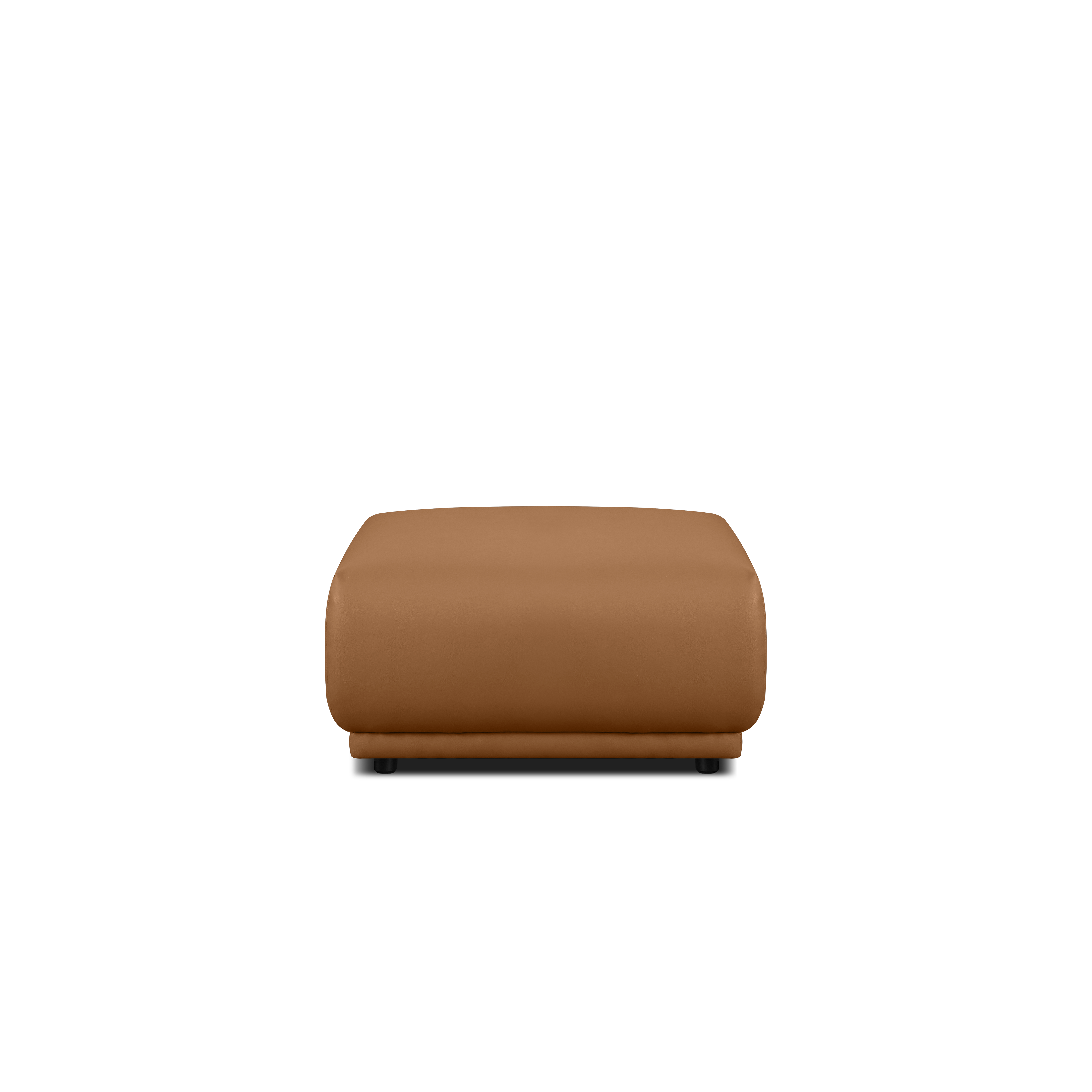 Milan Ottoman - Caramel Tan (Faux Leather)