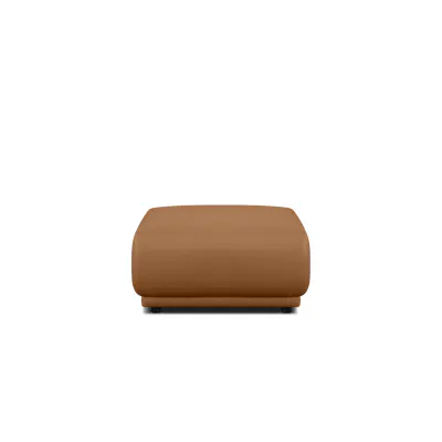 Milan Ottoman - Caramel Tan (Faux Leather)