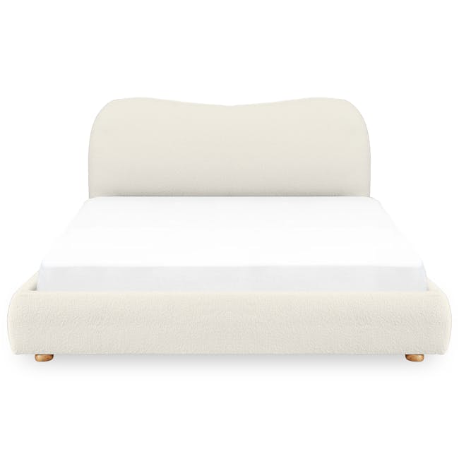 Arianna King Bed - Ivory Boucle - 0