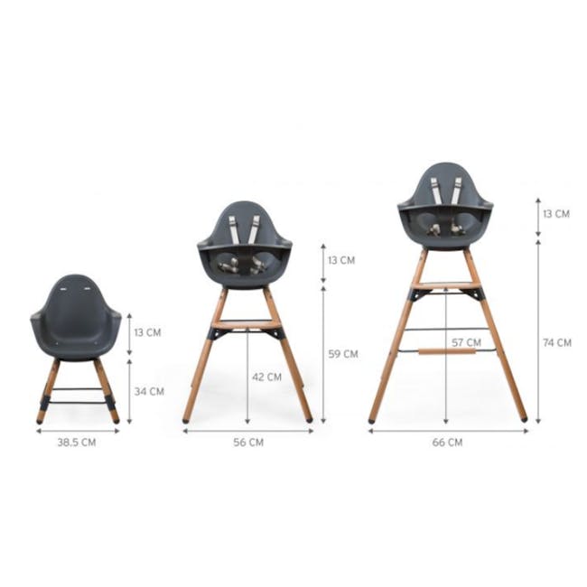 Childhome Evolu One.80° High Chair - Natural Anthracite - 3