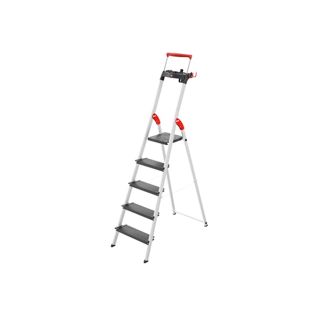 Hailo L100 Aluminium 5 Step Folding Ladder - 0