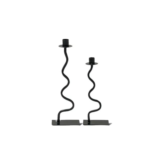 Piana Wavy Metal Candle Holders (2 Pcs) - 1