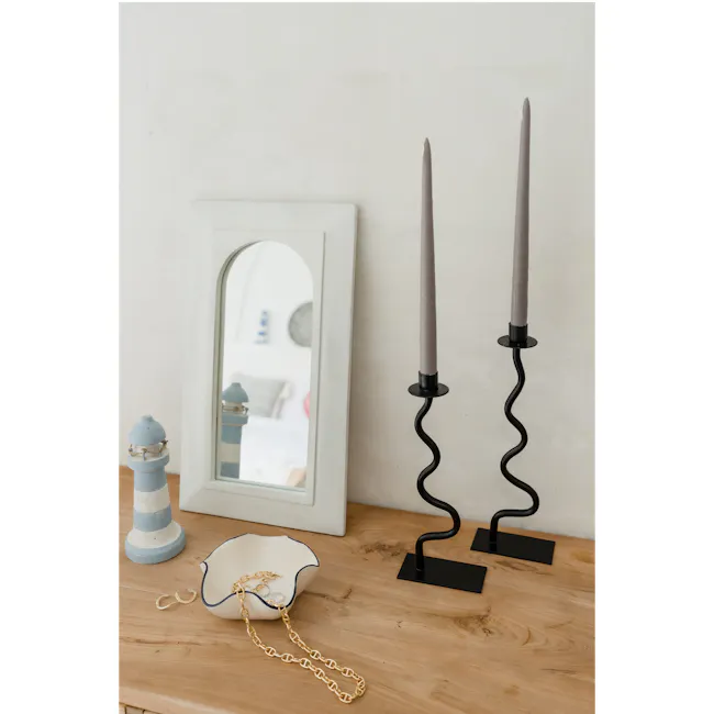 Piana Wavy Metal Candle Holders (2 Pcs) - 2