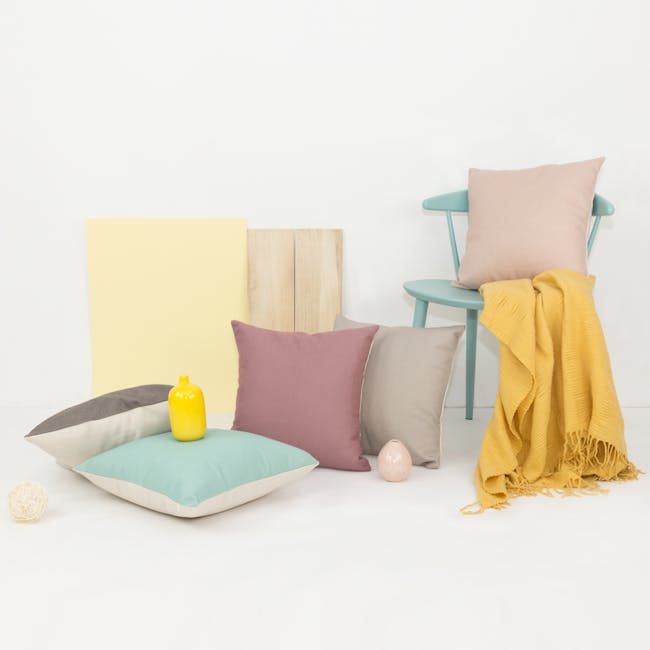 Throw Cushion Cover - Light Grey - 5