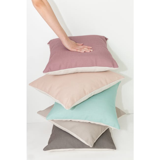 Throw Linen Cushion - Light Grey - 5