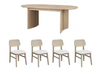 Catania Extendable Dining Table 1.6m-2m with 4 Catania Dining Chairs