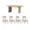 Catania Extendable Dining Table 1.6m-2m with 4 Catania Dining Chairs