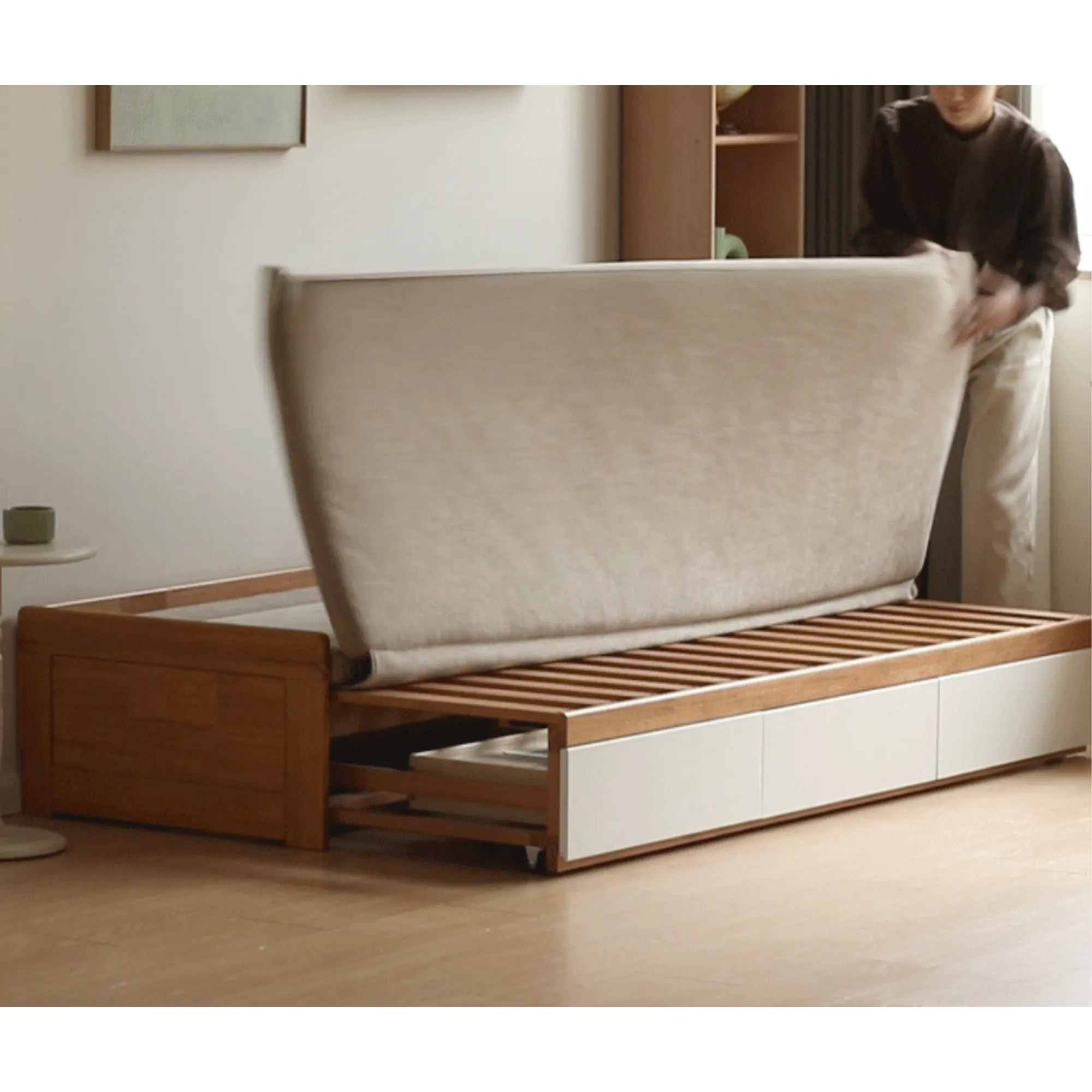 Dayton Storage Sofa Bed - Oak, Wheat - 9