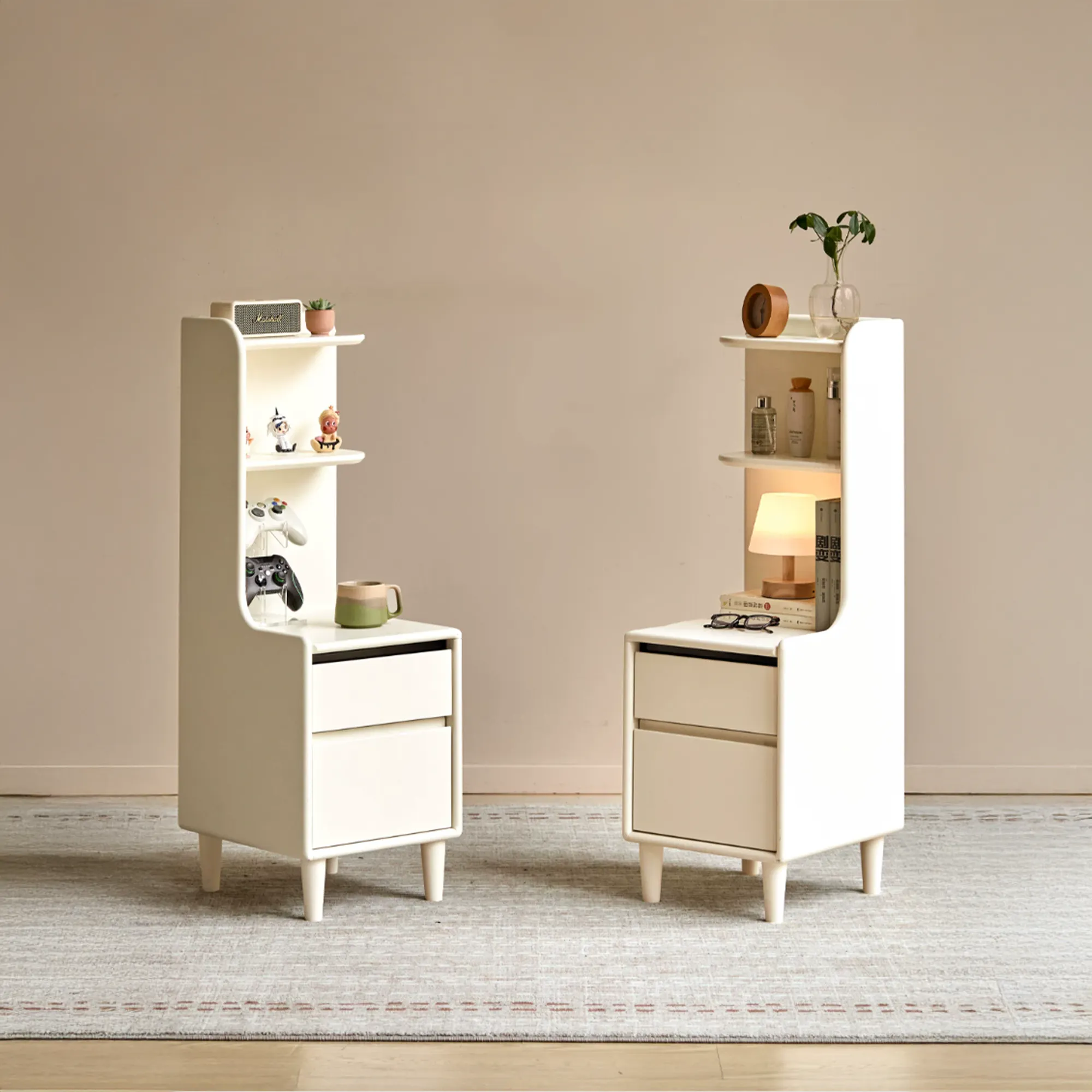 Karris Bedside Shelf Storage Table - White - 12