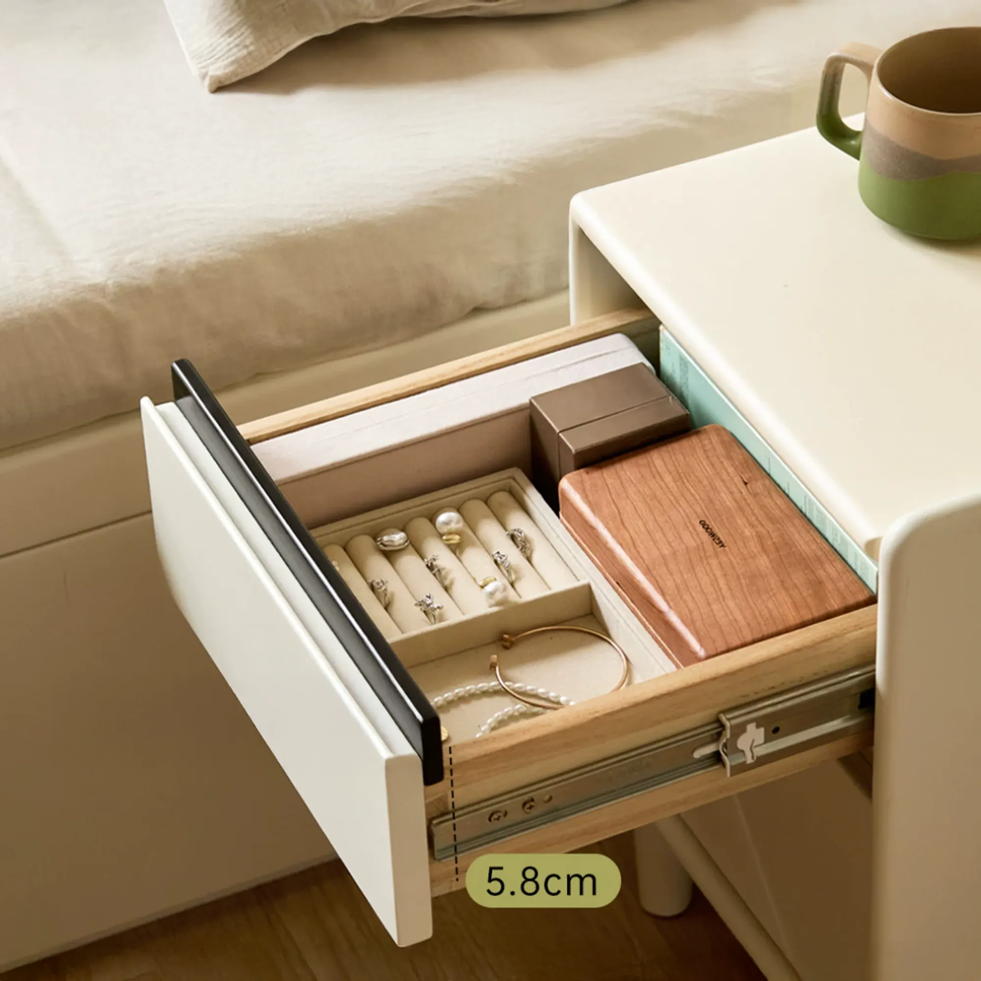 Karris Bedside Shelf Storage Table - White - 7