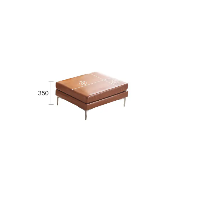 Leca Ottoman - Camel (Faux Leather) - 19