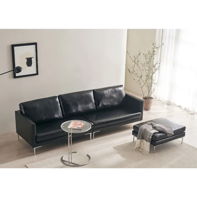 Leca Ottoman - Camel (Faux Leather) - 14