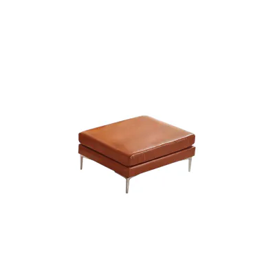 Leca Ottoman - Camel (Faux Leather)
