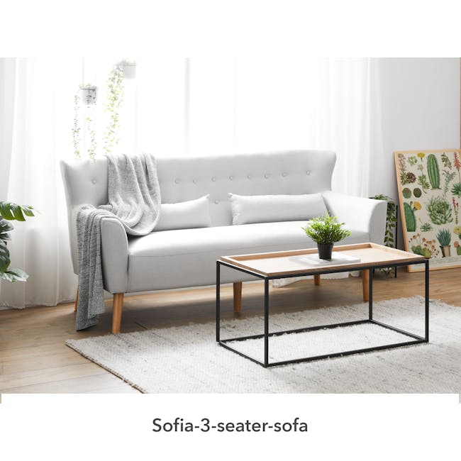 Sofia 3 Seater Sofa - Silver - 2
