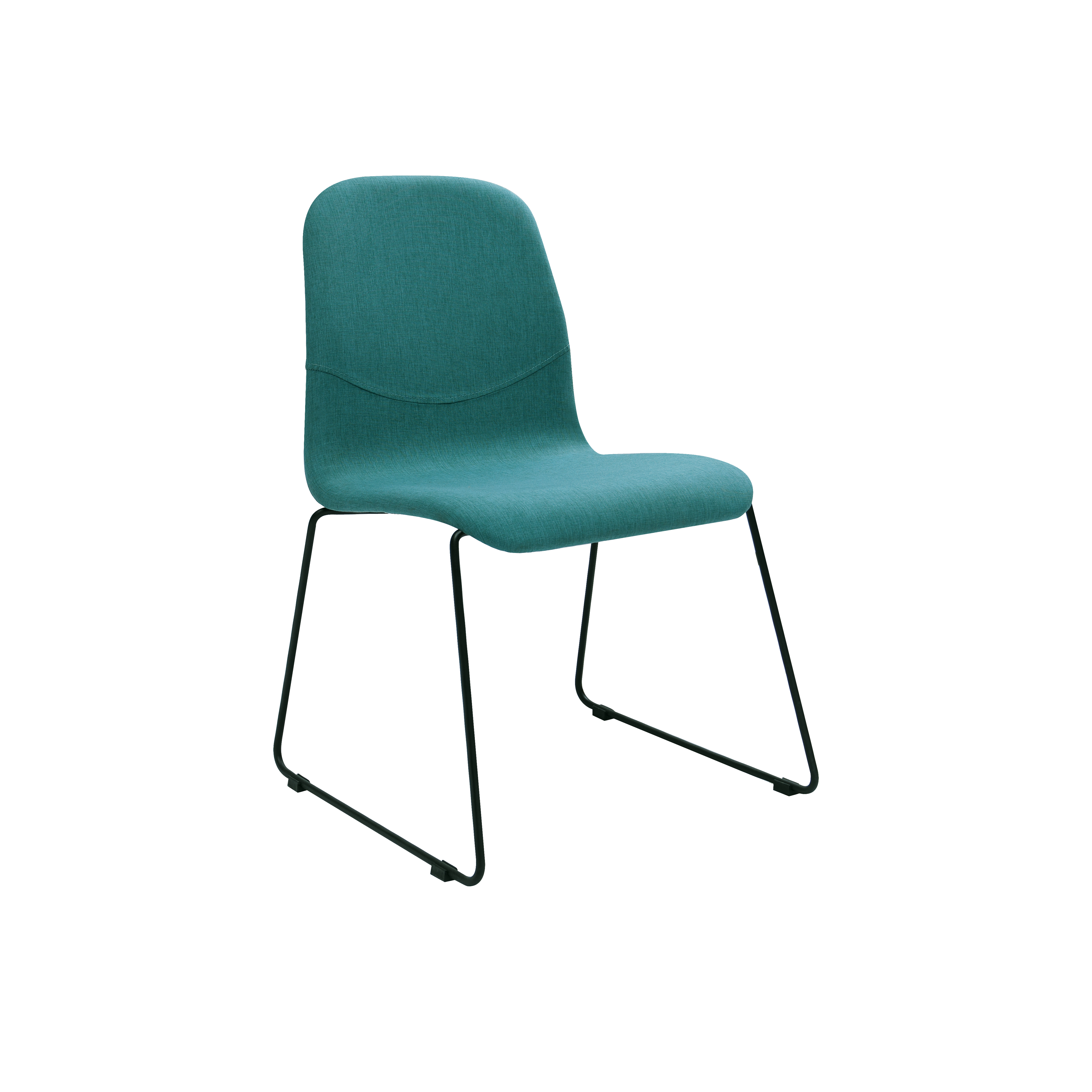 Ava Dining Chair - Matt Black, Emerald
