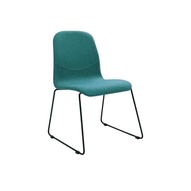 Ava Dining Chair - Matt Black, Emerald - 0