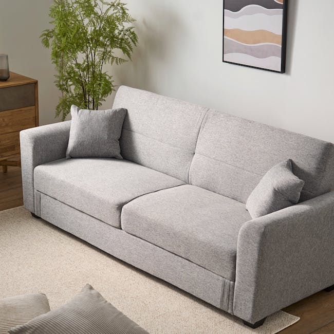 Boston 3 Seater Storage Sofa Bed - Siberian Grey - 3
