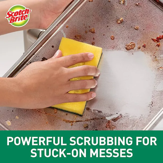 Scotch-Brite Heavy Duty Scrub-Sponge (Pack of 4) - 3 - Scrubbing sponge, kitchen counter, food residue, hand-held scrubbing