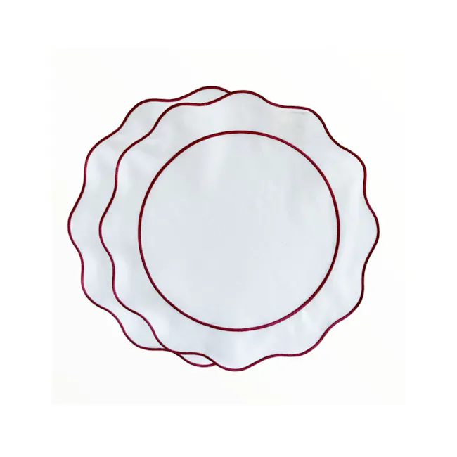 Riva Scallop Linen Round Placemat (1 Pc) - Azure - 3