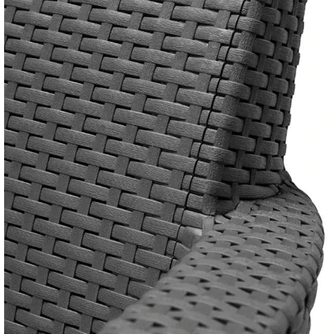 Salemo 4-Seater Lounge Sofa Set with Square Table - Graphite - 6 - Woven fabric, dark gray, textured, woven design
