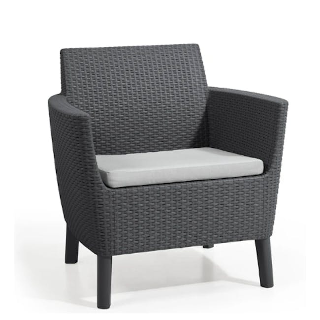 Salemo 4-Seater Lounge Sofa Set with Square Table - Graphite - 4