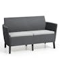 Salemo 4-Seater Lounge Sofa Set with Square Table - Graphite - 3