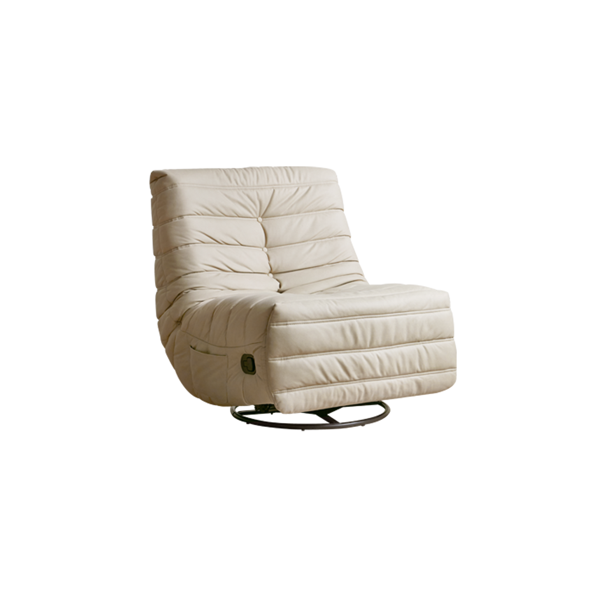 Hayward Rocking Manual Recliner Swivel Lounge Chair - Rice White (Pet Friendly)