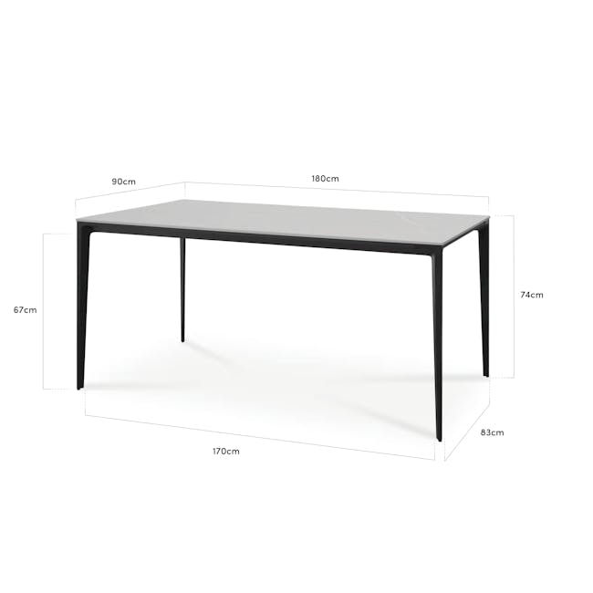 Edna Dining Table 1.8m in Marble White with 4 Lawson Dining Chairs in Beige (Faux Leather) - 8 - Modern digital interface