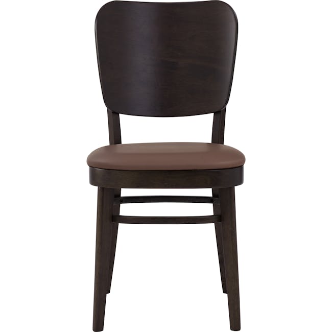 Beverly Dining Chair - Dark Chestnut, Mocha (Faux Leather) - 1