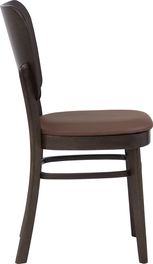 Beverly Dining Chair - Dark Chestnut, Mocha (Faux Leather) - 2