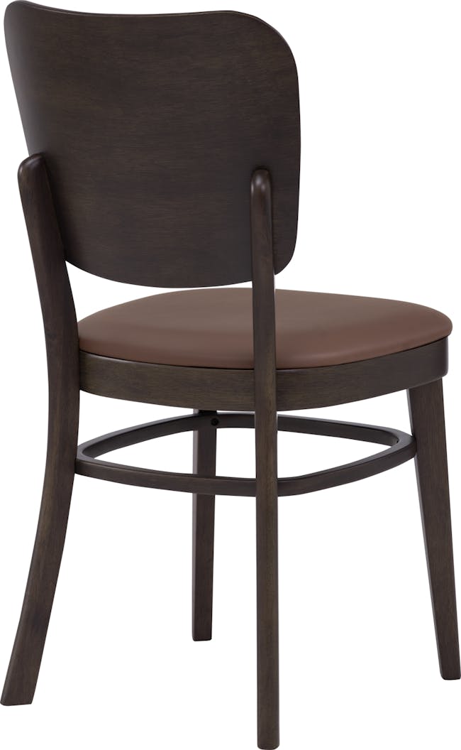 Beverly Dining Chair - Dark Chestnut, Mocha (Faux Leather) - 3