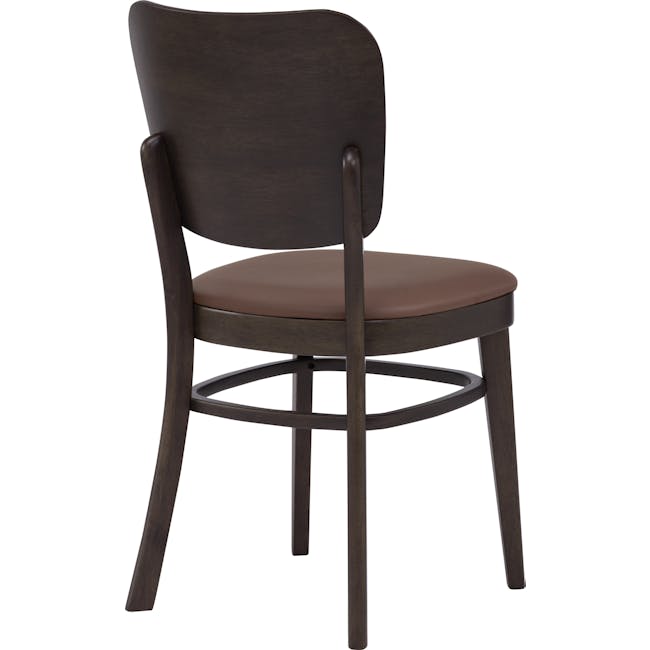 Beverly Dining Chair - Dark Chestnut, Mocha (Faux Leather) - 3