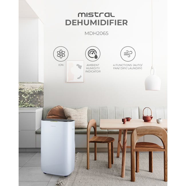 Mistral 20L Dehumidifier with Ionizer and UV MDH2065 - 4