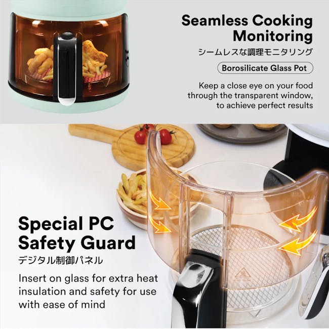 Toyomi ClearView Air Fryer Mint Green (AFG 7126), Toyomi
