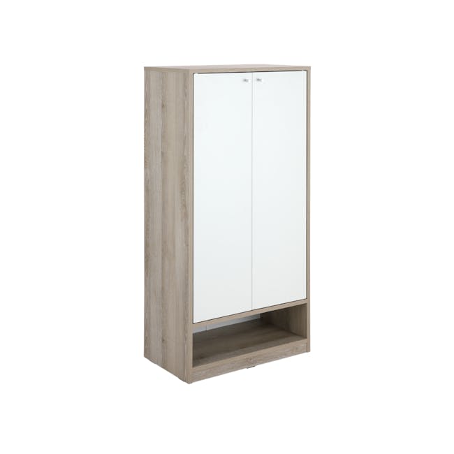Penny Shoe Cabinet - Natural, White - 5