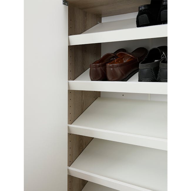 Penny Shoe Cabinet - Natural, White - 4