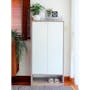 Penny Tall Shoe Cabinet - Natural, White - 13