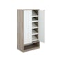 Penny Tall Shoe Cabinet - Natural, White - 10