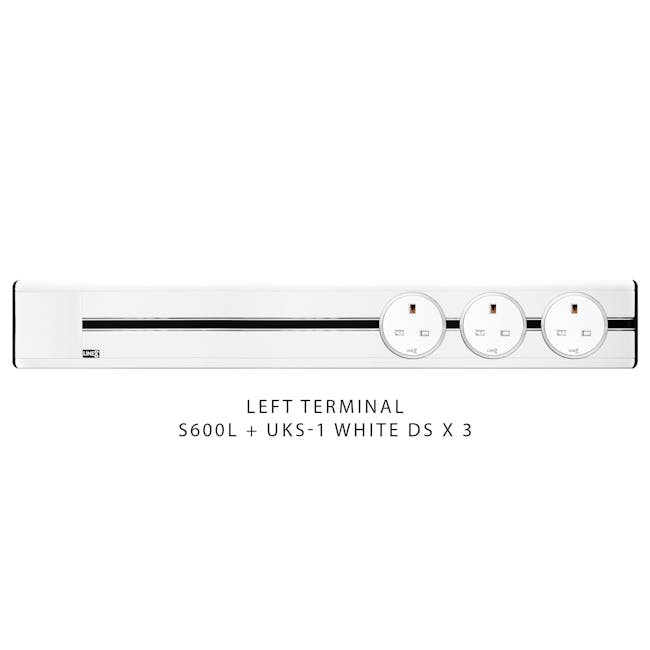 Line8 Power Track 600mm + 3 Adaptors Bundle - Pearl White - 5 - White LED panel with sleek design, Dual power outlets for